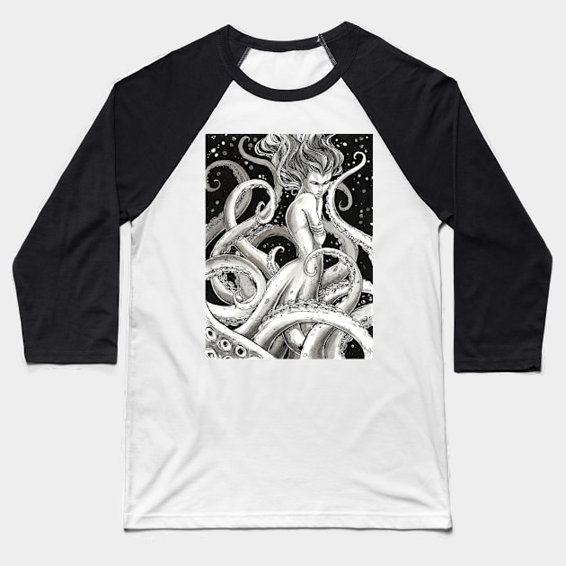 Sea Witch Baseball T-Shirt by mialaia